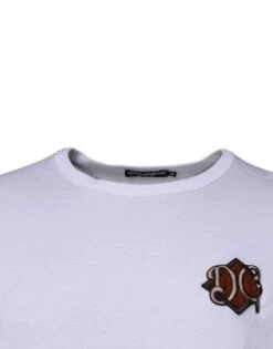 Dolce & Gabbana White DG Embroidery Cotton Crew Neck Men's T-shirt (Pre-Owned) -Lux Lair Store 5315821