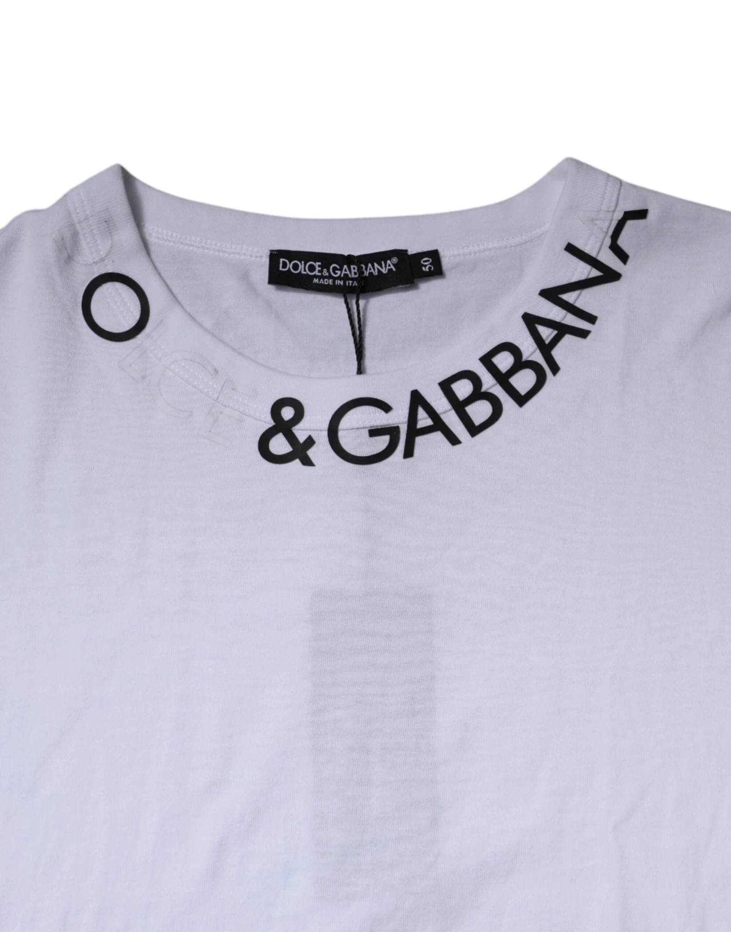Dolce & Gabbana White Cotton Logo Crew Neck Short Sleeves Men's T-shirt (Pre-Owned) 6 Dolce & Gabbana White Cotton Logo Crew Neck Short Sleeves Men's T-shirt (Pre-Owned) - Image 4