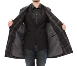 Dolce & Gabbana Gray Double Breasted Coat Men's Jacket 10 Dolce & Gabbana Gray Double Breasted Coat Men's Jacket -Lux Lair Store 53561