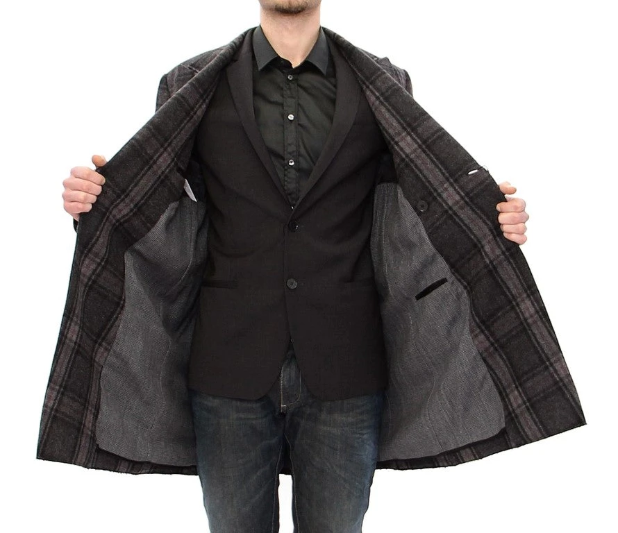 Dolce & Gabbana Gray Double Breasted Coat Men's Jacket 5 Dolce & Gabbana Gray Double Breasted Coat Men's Jacket - Image 3