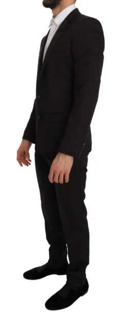 Dolce & Gabbana Brown Wool Crystal Bee Slim Fit Men's MARTINI 11 Dolce & Gabbana Brown Wool Crystal Bee Slim Fit Men's MARTINI -Lux Lair Store 537028