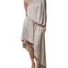 Christian Pellizzari Beige One Shoulder Asymmetric Drape Women's Dress (Pre-Owned)