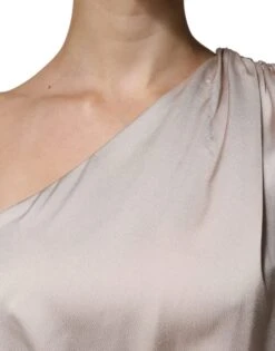 Christian Pellizzari Beige One Shoulder Asymmetric Drape Women's Dress (Pre-Owned) 10 Christian Pellizzari Beige One Shoulder Asymmetric Drape Women's Dress (Pre-Owned) -Lux Lair Store 5400123