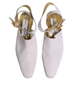 Dolce & Gabbana Off White Block Heel Slingback Sandals Women's Shoes (Pre-Owned) 10 Dolce & Gabbana Off White Block Heel Slingback Sandals Women's Shoes (Pre-Owned) -Lux Lair Store 5403720