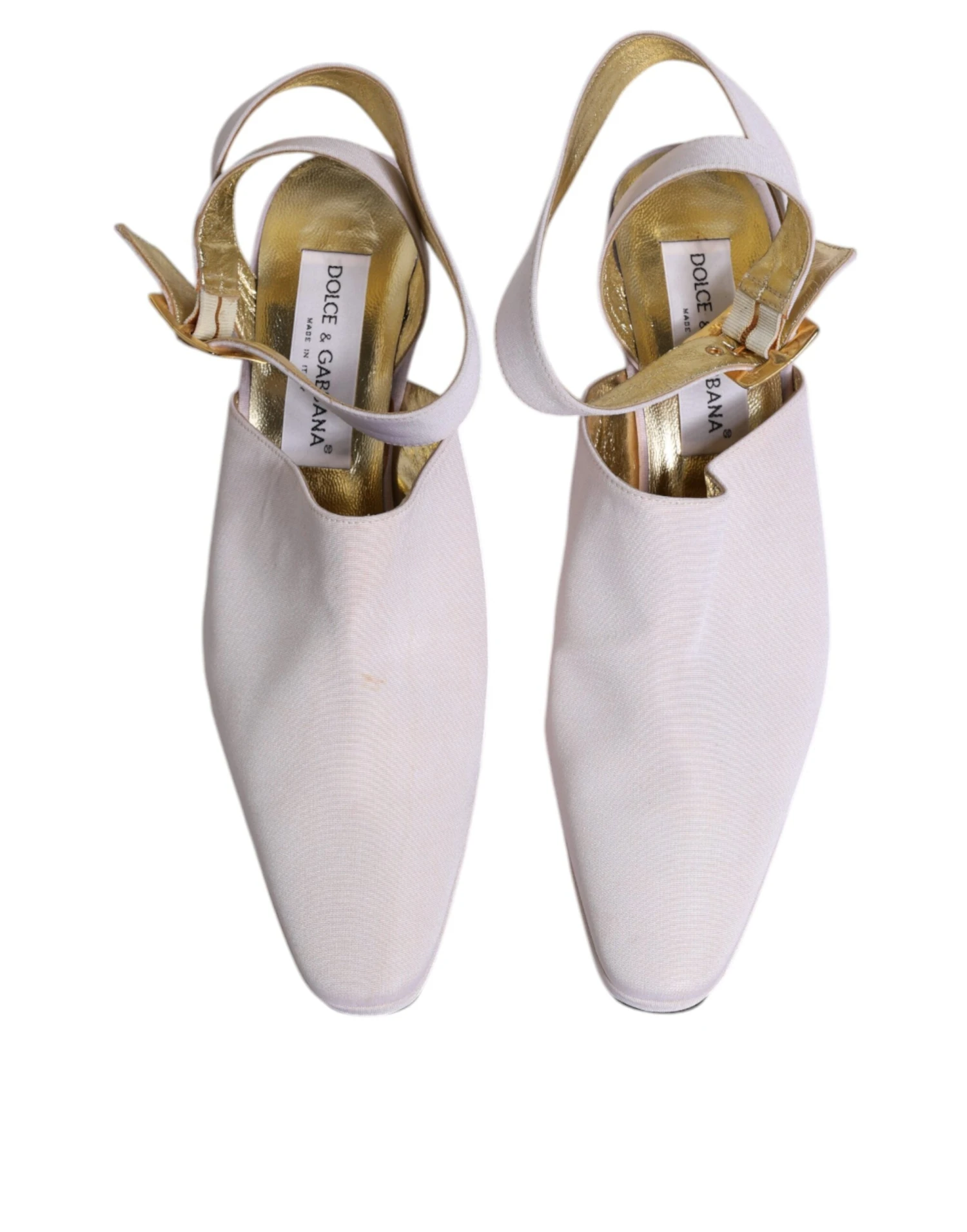 Dolce & Gabbana Off White Block Heel Slingback Sandals Women's Shoes (Pre-Owned) 5 Dolce & Gabbana Off White Block Heel Slingback Sandals Women's Shoes (Pre-Owned) - Image 3