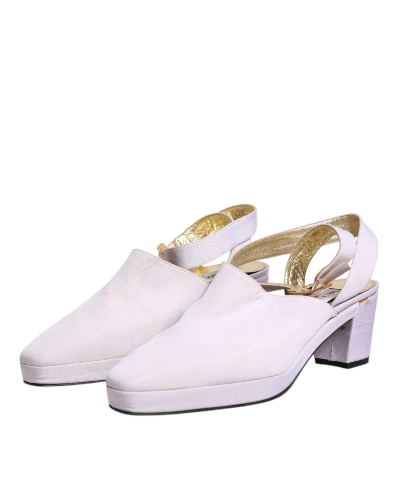 Dolce & Gabbana Off White Block Heel Slingback Sandals Women's Shoes (Pre-Owned) 6 Dolce & Gabbana Off White Block Heel Slingback Sandals Women's Shoes (Pre-Owned) - Image 4