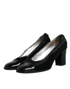 Dolce & Gabbana Black Leather Block Heels Pumps Women's Shoes (Pre-Owned) 11 Dolce & Gabbana Black Leather Block Heels Pumps Women's Shoes (Pre-Owned) -Lux Lair Store 5404212