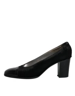 Dolce & Gabbana Black Leather Block Heels Pumps Women's Shoes (Pre-Owned) 13 Dolce & Gabbana Black Leather Block Heels Pumps Women's Shoes (Pre-Owned) -Lux Lair Store 5404222