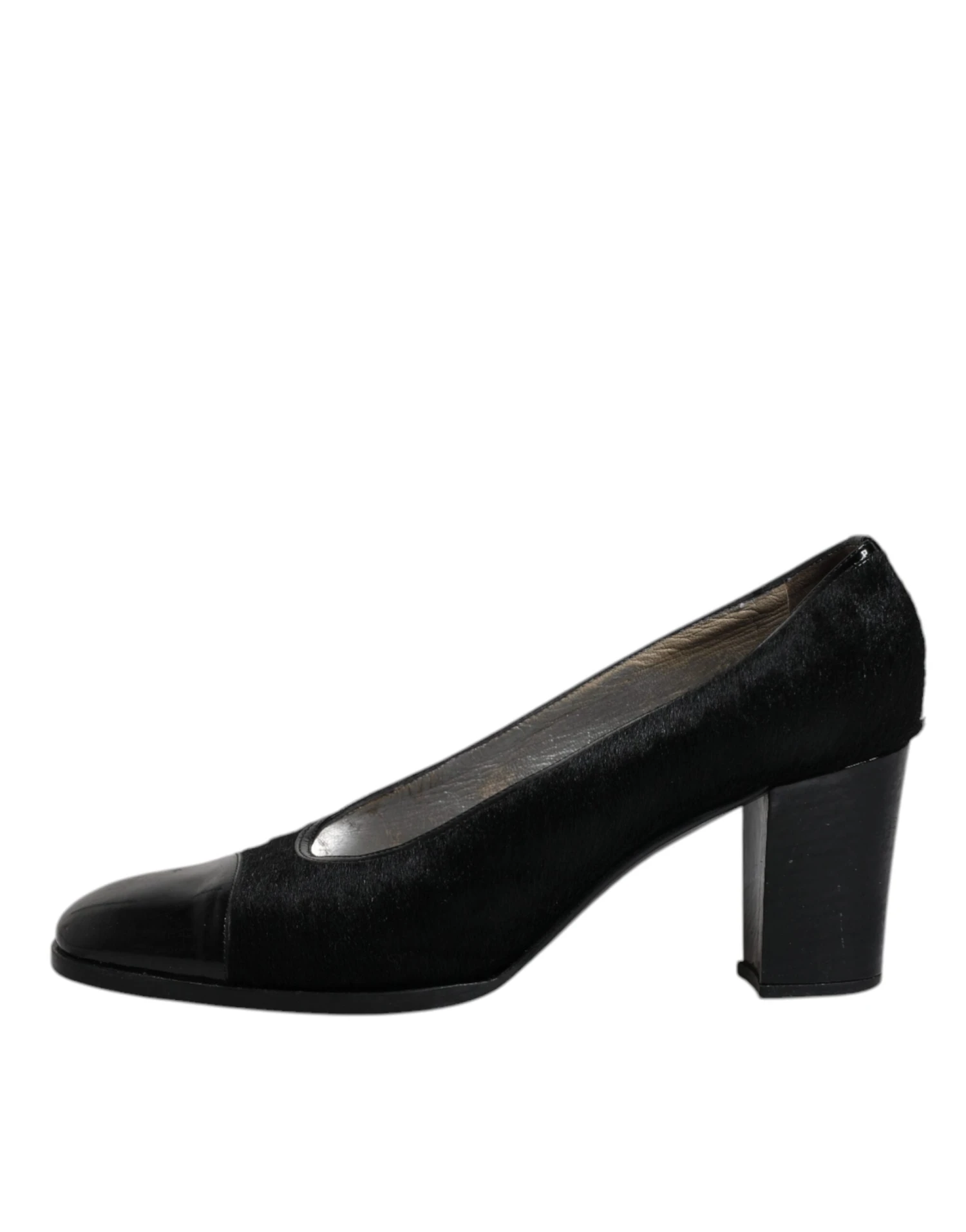 Dolce & Gabbana Black Leather Block Heels Pumps Women's Shoes (Pre-Owned) 8 Dolce & Gabbana Black Leather Block Heels Pumps Women's Shoes (Pre-Owned) - Image 6