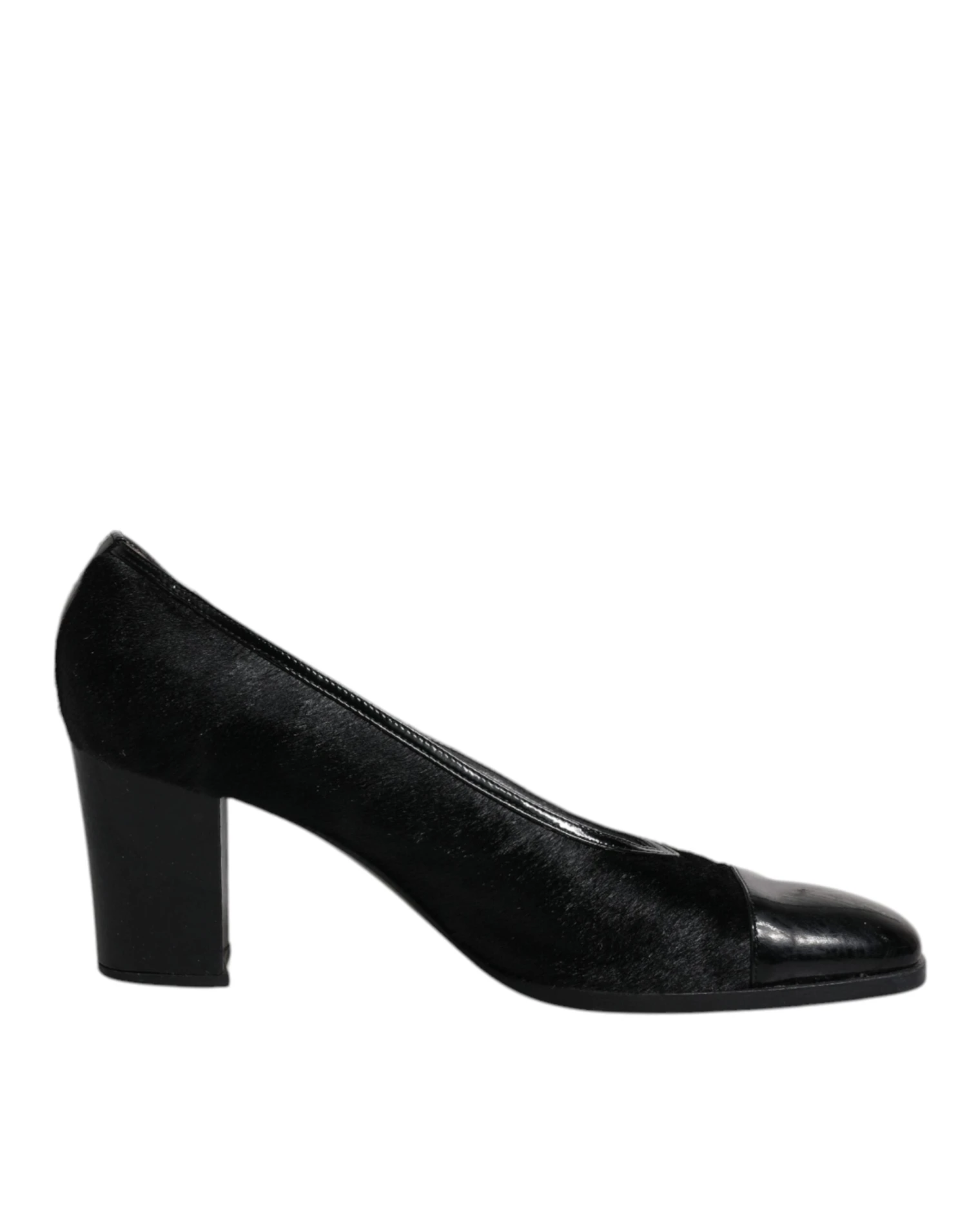 Dolce & Gabbana Black Leather Block Heels Pumps Women's Shoes (Pre-Owned) 3 Dolce & Gabbana Black Leather Block Heels Pumps Women's Shoes (Pre-Owned)