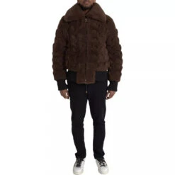 Bottega Veneta Brown Fur Lamb Shearling Coat Men's Jacket