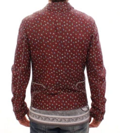 Dolce & Gabbana Bordeaux Leather Boxer Print Jacket Men's Coat -Lux Lair Store 54948