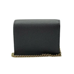 Gucci Zumi Women's Grey Leather Gold Chain Bi-Fold Mini Wallet GG Logo -Lux Lair Store 570660 201275 6