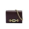 Gucci Zumi Burgundy Leather Gold Chain Bi-Fold Mini Wallet 1 Gucci Zumi Burgundy Leather Gold Chain Bi-Fold Mini Wallet -Lux Lair Store 570660 206629 1