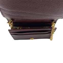 Gucci Zumi Burgundy Leather Gold Chain Bi-Fold Mini Wallet -Lux Lair Store 570660 206629 9