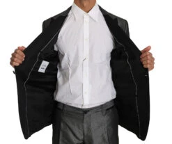 Dolce & Gabbana Gray Patterned MARTINI 2 Piece Men's Suit -Lux Lair Store 571499