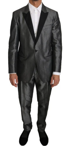 Dolce & Gabbana Gray Patterned MARTINI 2 Piece Men's Suit