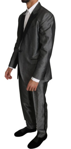 Dolce & Gabbana Gray Patterned MARTINI 2 Piece Men's Suit -Lux Lair Store 571503