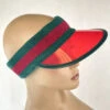 Gucci Unisex Red Vinyl Visor Hat W/Green Red Banded Headband (57 Cm / S) -Lux Lair Store 576251 3174 808832360 s57cm
