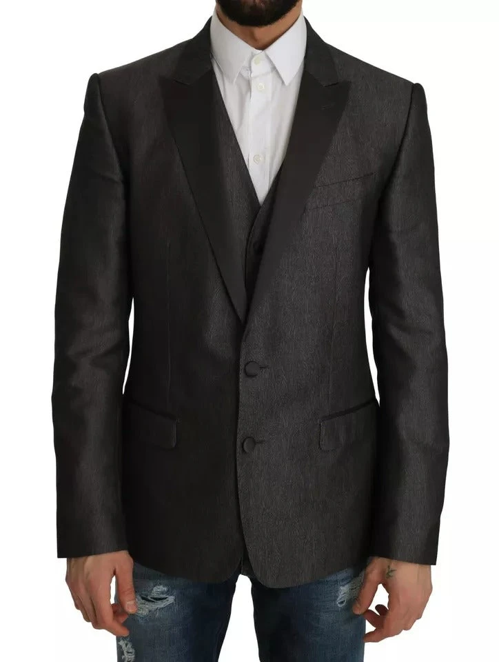 Dolce & Gabbana Gray MARTINI 2 Piece Vest Coat Men's Blazer 3 Dolce & Gabbana Gray MARTINI 2 Piece Vest Coat Men's Blazer