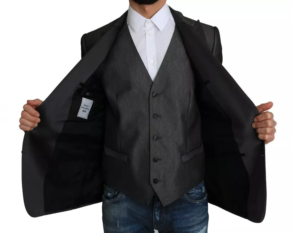 Dolce & Gabbana Gray MARTINI 2 Piece Vest Coat Men's Blazer 7 Dolce & Gabbana Gray MARTINI 2 Piece Vest Coat Men's Blazer - Image 5