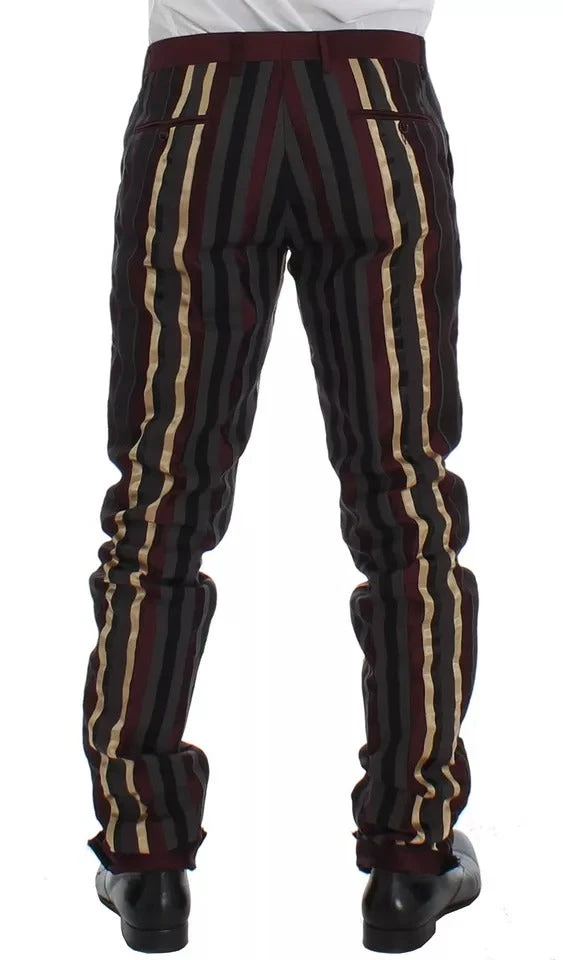 Dolce & Gabbana Multicolor Striped Runway 3 Piece Slim Fit Vest Men's Suit 6 Dolce & Gabbana Multicolor Striped Runway 3 Piece Slim Fit Vest Men's Suit - Image 4