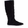 Dolce & Gabbana Black Xiangao Lamb Fur Leather Women's Boots