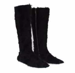 Dolce & Gabbana Black Xiangao Lamb Fur Leather Women's Boots 10 Dolce & Gabbana Black Xiangao Lamb Fur Leather Women's Boots -Lux Lair Store 59973