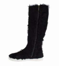 Dolce & Gabbana Black Xiangao Lamb Fur Leather Women's Boots 12 Dolce & Gabbana Black Xiangao Lamb Fur Leather Women's Boots -Lux Lair Store 59975