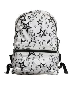 Dolce & Gabbana White DG Stars Print Nylon School Backpack Men's Bag (Pre-Owned)