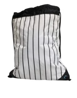 Dolce & Gabbana Black White Striped Polyester Drawstring Backpack Men's Bag (Pre-Owned) -Lux Lair Store 6042865