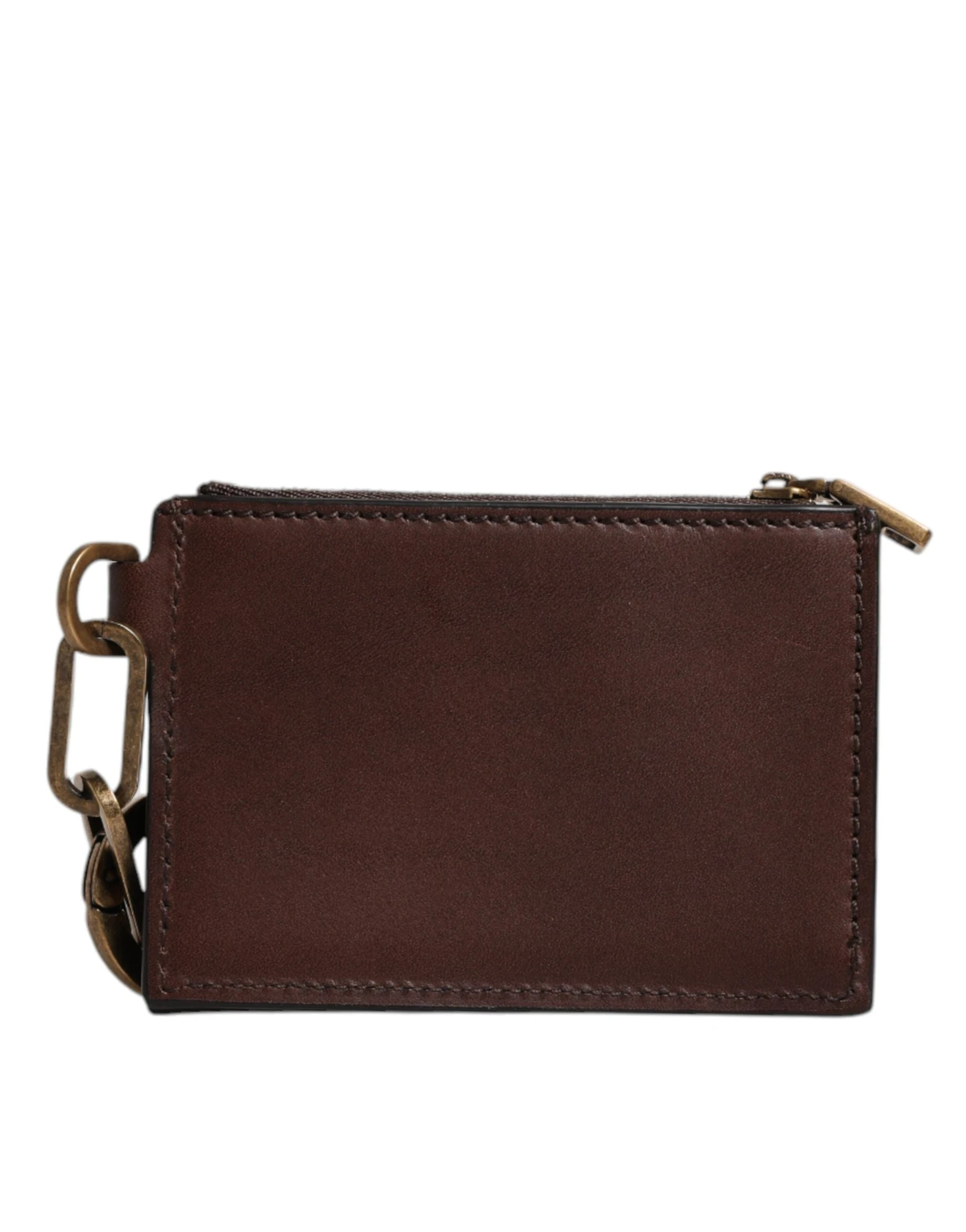 Dolce & Gabbana Brown Leather Zip Logo Keyring Coin Purse Keyring Men's Wallet (Pre-Owned) 6 Dolce & Gabbana Brown Leather Zip Logo Keyring Coin Purse Keyring Men's Wallet (Pre-Owned) - Image 4