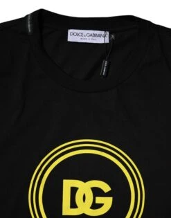 Dolce & Gabbana Black Logo Print Cotton Crew Neck Men's T-shirt -Lux Lair Store 6095242