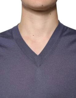 Dolce & Gabbana Gray Cashmere V-neck Men Pullover Men's Sweater (Pre-Owned) 10 Dolce & Gabbana Gray Cashmere V-neck Men Pullover Men's Sweater (Pre-Owned) -Lux Lair Store 6097594