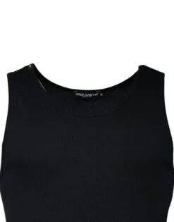 Dolce & Gabbana Black Cotton Sleeveless Round Neck Tank Men's T-shirt -Lux Lair Store 6097738