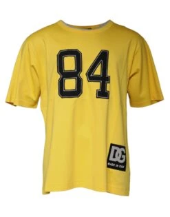 Dolce & Gabbana Yellow Crew Neck Short Sleeves Men's T-shirt