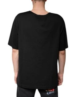 Dolce & Gabbana Black Cotton V-neck Short Sleeves Men's T-shirt -Lux Lair Store 6109227