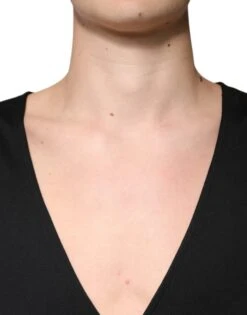 Dolce & Gabbana Black Cotton V-neck Short Sleeves Men's T-shirt -Lux Lair Store 6109228