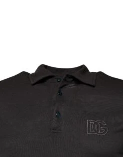 Dolce & Gabbana Dark Gray Collared Short Sleeves Polo Men's T-shirt -Lux Lair Store 6112011
