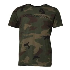 Dolce & Gabbana Multicolor Camouflage Cotton Crew Neck Men's T-shirt