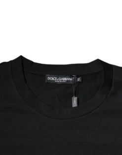 Dolce & Gabbana Black DG Logo Print Cotton Crew Neck Men's T-shirt -Lux Lair Store 6123180
