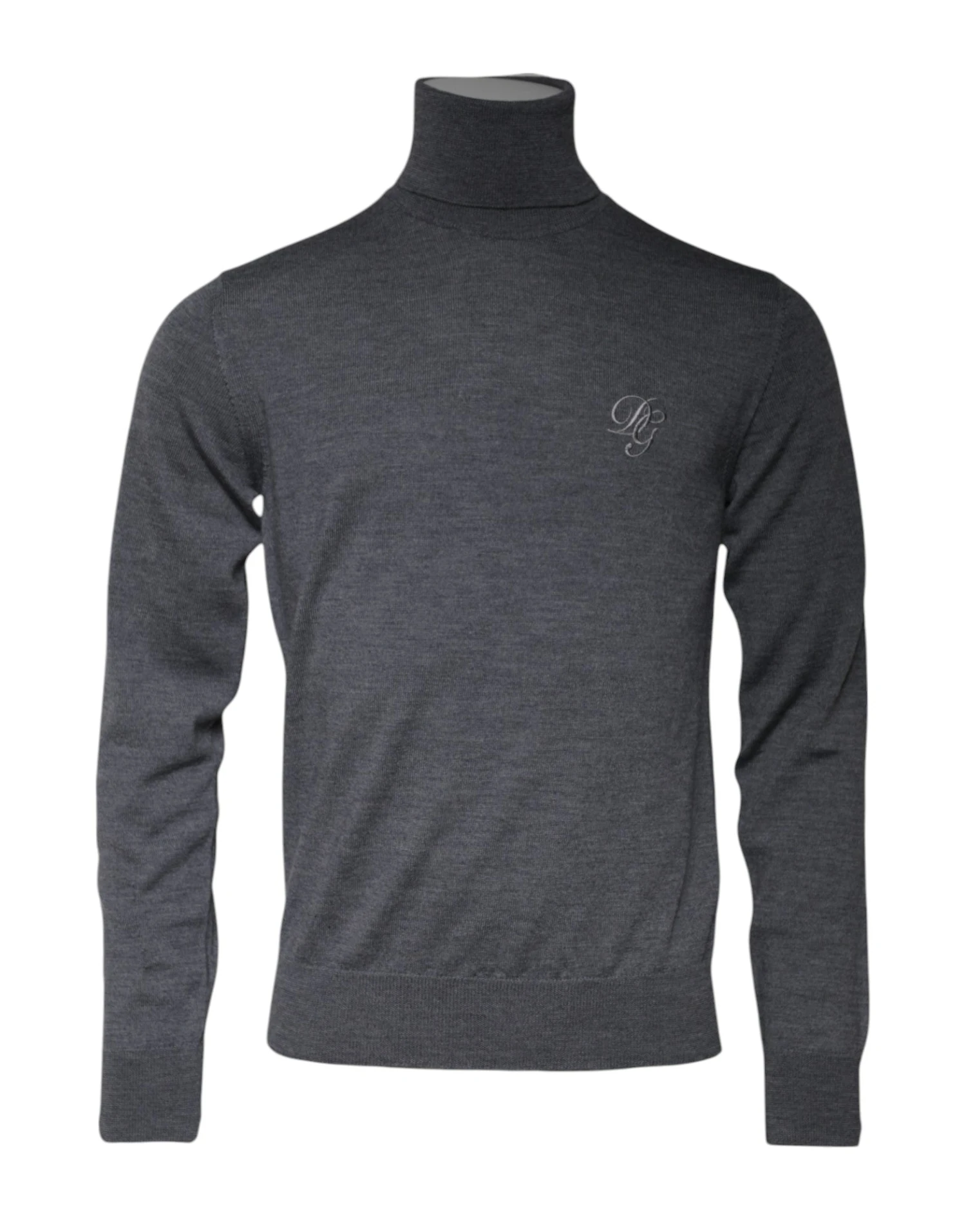 Dolce & Gabbana Gray Wool Logo Turtleneck Pullover Men's Sweater (Pre-Owned) 3 Dolce & Gabbana Gray Wool Logo Turtleneck Pullover Men's Sweater (Pre-Owned)