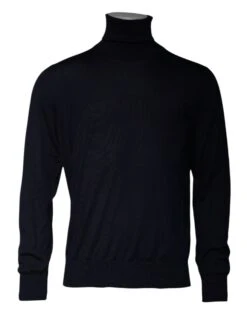Dolce & Gabbana Blue Cashmere Turtleneck Pullover Men's Sweater (Pre-Owned)