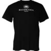 Balenciaga Black Cotton Logo Print Crew Neck Short Sleeves Men's T-shirt (Pre-Owned)
