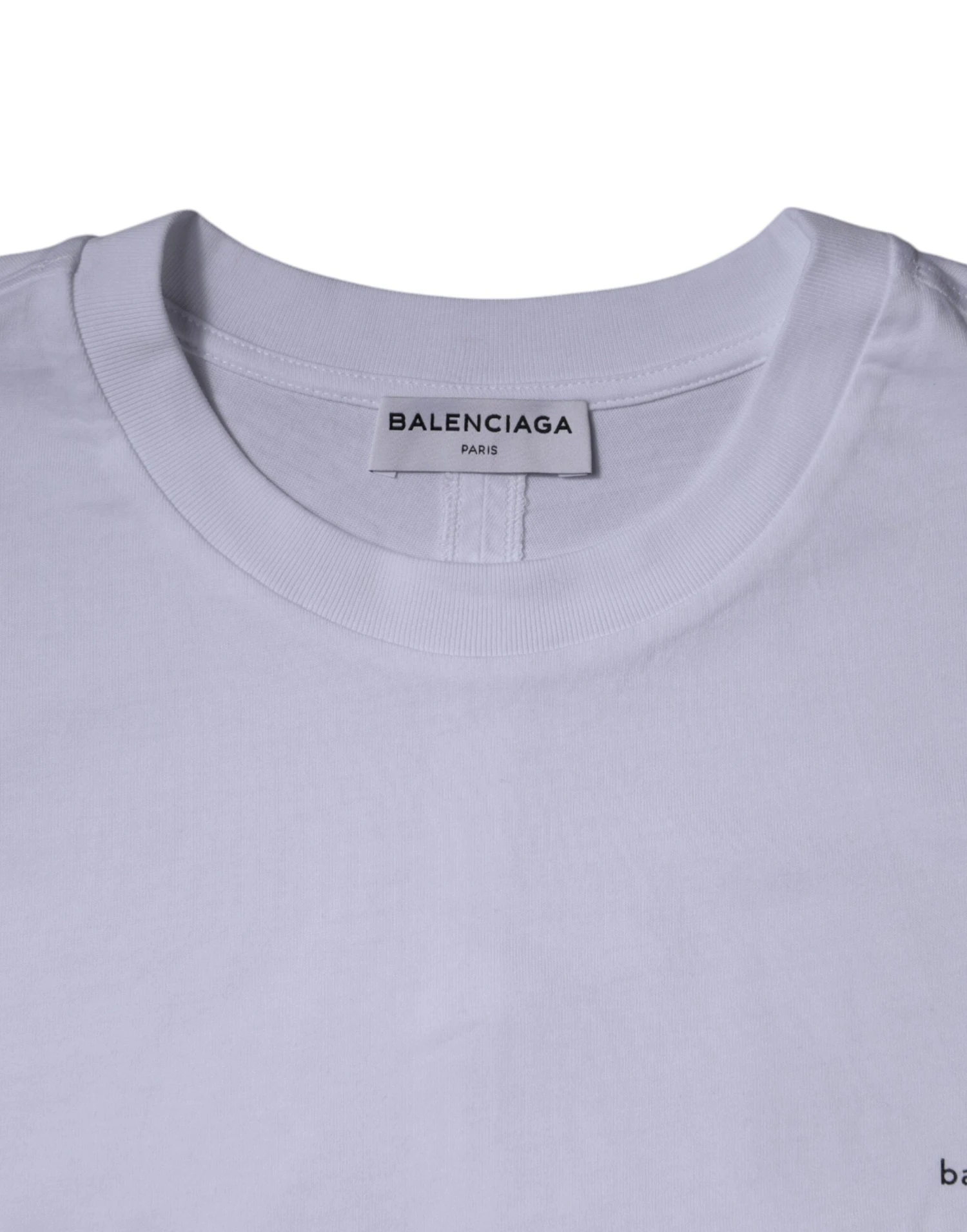 Balenciaga White Logo Cotton Crew Neck Short Sleeves Men's T-shirt (Pre-Owned) 5 Balenciaga White Logo Cotton Crew Neck Short Sleeves Men's T-shirt (Pre-Owned) - Image 3