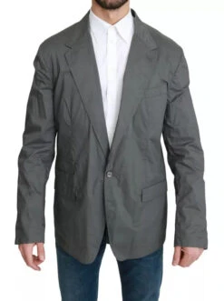 Dolce & Gabbana Gray Cotton Single Breasted Formal Men's Blazer