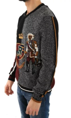 Dolce & Gabbana Multicolor KING Knight Monkey Knitted Cashmere Wool Men's Sweater -Lux Lair Store 6138781