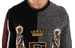 Dolce & Gabbana Multicolor KING Knight Monkey Knitted Cashmere Wool Men's Sweater -Lux Lair Store 6138782