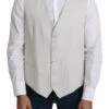 Dolce & Gabbana Off-White Cotton Silk Formal Coat Men's Vest (Pre-Owned) -Lux Lair Store 6138900