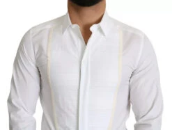 Dolce & Gabbana White Formal Tuxedo Dress GOLD Men's Shirt (Pre-Owned) -Lux Lair Store 6139064
